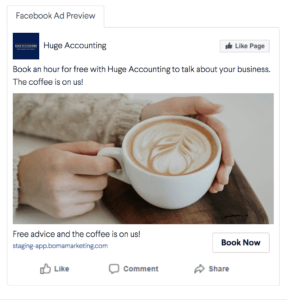 facebook ad to landing page