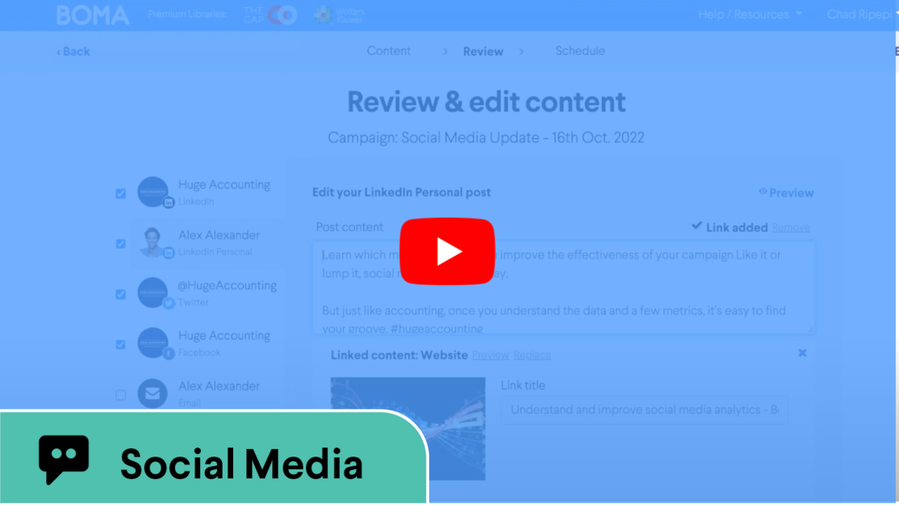 Create and send a social media blog post | Boma