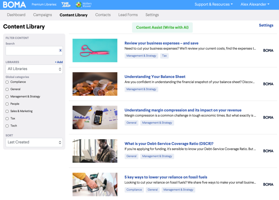 BOMA Content for accountants